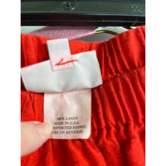 Hot Cotton Marc Ware Linen red pants XL 14 16 - Picture 3 of 4